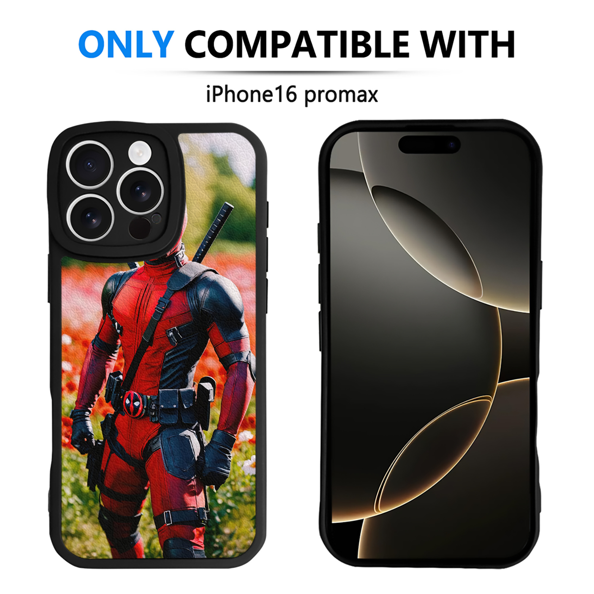（画像用） Deadpool デッドプール 【iPhone 16シリーズ対応】シリコンスマホケース（レザー調） 材質：シリコン
